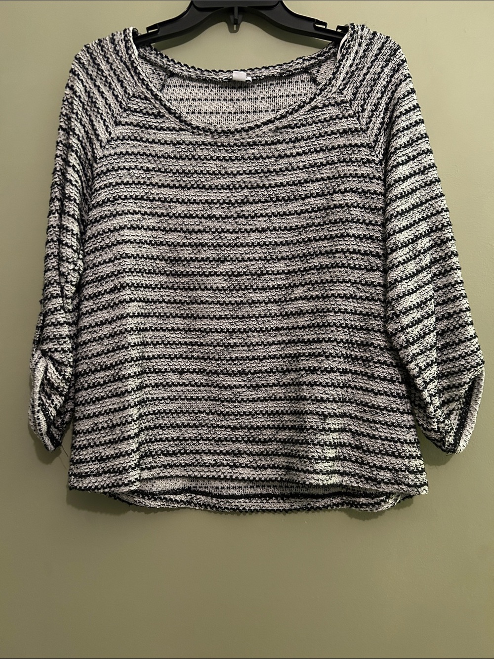 Splendid Black and White Striped Knit Top